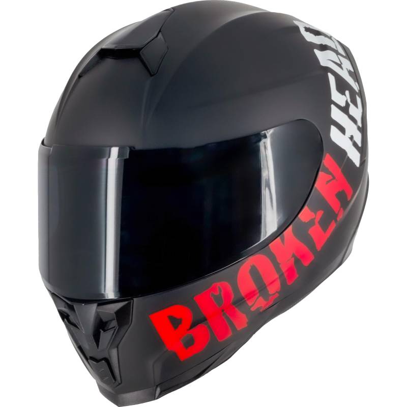 Broken Head BeProud Sport Rot Ltd Motorradhelm - Schlanker Integralhelm Mit Klarem + Schwarzem Visier - Matt-Schwarz - Größe L (59-60 cm) von Broken Head