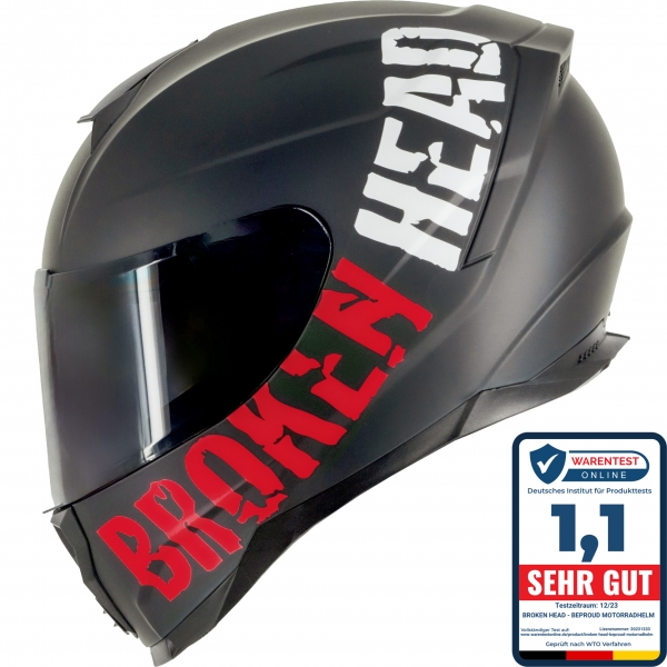 Broken Head BeProud Sport Rot Motorradhelm + Schwarzes Visier von Broken Head