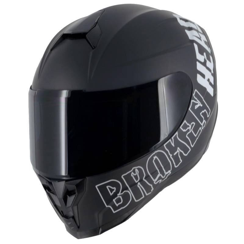 Broken Head BeProud Sport Black Edition - Integralhelm Schwarz + Schwarzes Visier - Motorradhelm (L (59-60 cm)) von Broken Head