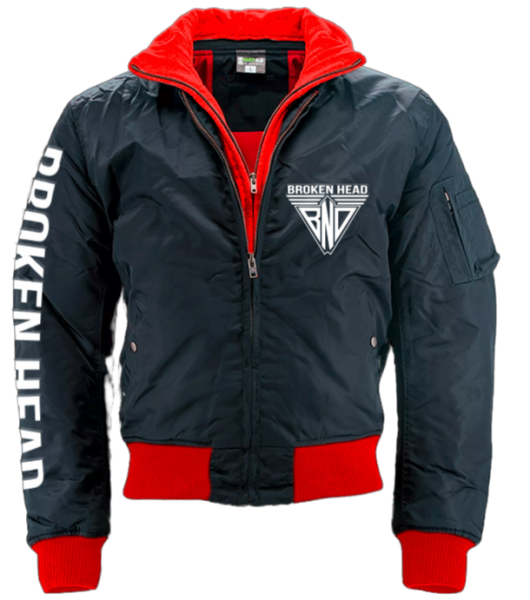 Broken Head Bomberjacke BND Logo Schwarz-Rot von Broken Head