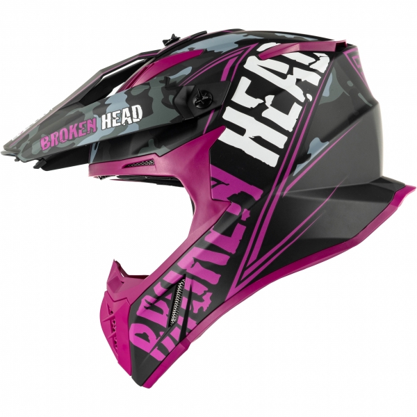 Broken Head Crosshelm Squadron Rebelution Camouflage-Grau-Pink von Broken Head