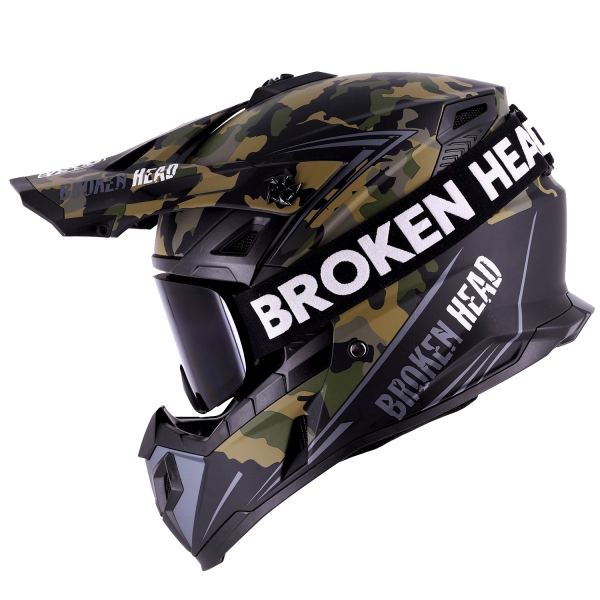 Broken Head Crosshelm Squadron Sand Titan+ MX-Brille Struggler Schwarz von Broken Head