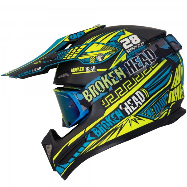 Broken Head Division MX + MX-Goggle Regulator Gelb-Blau Verspiegelt von Broken Head