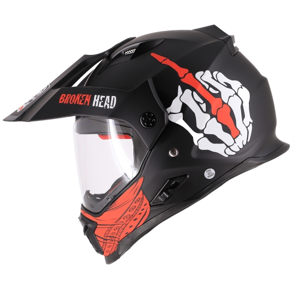 Broken Head Endurohelm Mit Sonnenblende Street Rebel Rot von Broken Head