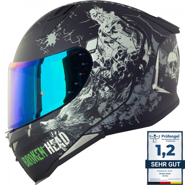 Broken Head Fullgas Viking V2 Pro Integralhelm + Blau Verspiegeltes... von Broken Head