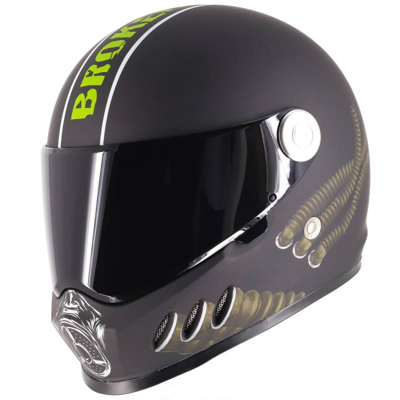 Broken Head Gas Man - Motorrad-Helm Mit Schwarzem Visier - Der Szene Marken-Helm - Größe L (59-60 cm) von Broken Head