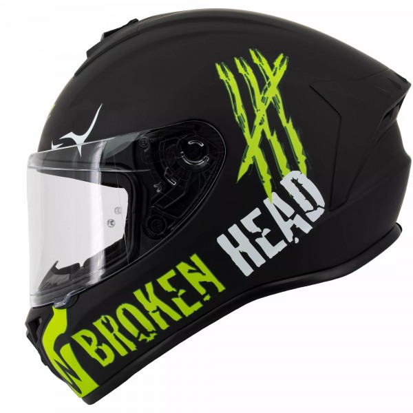 Broken Head Integralhelm Adrenalin Therapy 4X Schwarz-Grün Matt von Broken Head