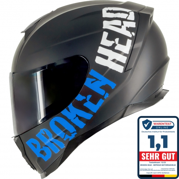 Broken Head Integralhelm BeProud Sport Blau + Schwarzes Visier von Broken Head