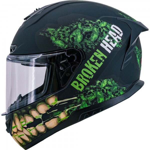 Broken Head Integralhelm Broken Skull Green Grinder von Broken Head