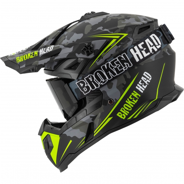 Broken Head Squadron Rebelution Grau-Grün + Crossbrille Regulator S... von Broken Head