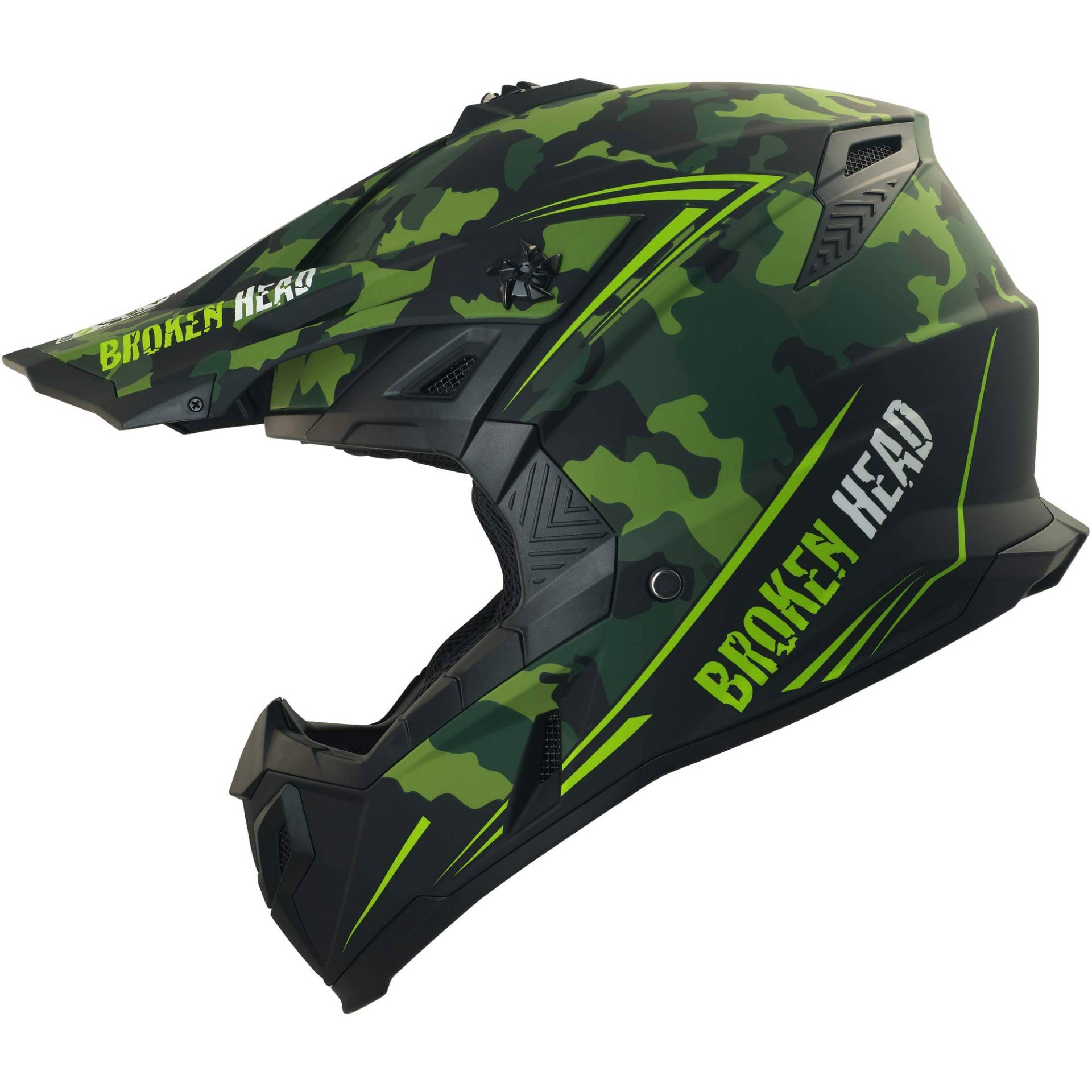 Broken Head Squadron Rebelution Grün Motocross-Helm - Motorrad-Helm Für MX, Sumo - Der Szene Marken-Helm - Camouflage - Größe L (59-60 cm) von Broken Head