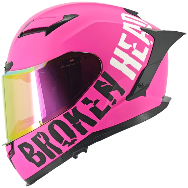 Broken Head Street Division Pink Matt mit pink verspiegeltem Visier von Broken Head