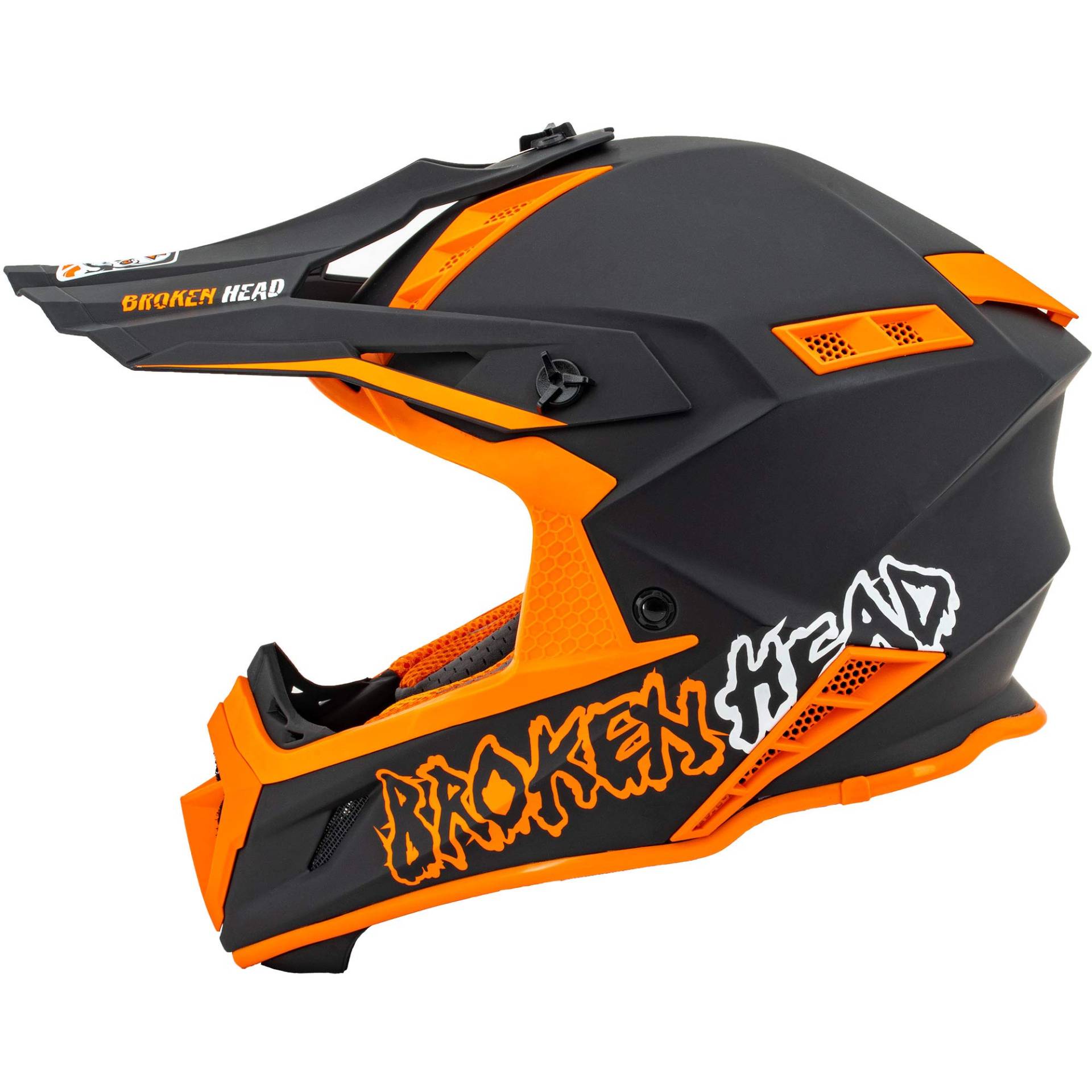 Broken Head The Hunter - Ultra Leichter Motocross-Helm & Enduro-Helm für Profis - Light Orange - Größe M (57-58 cm) von Broken Head