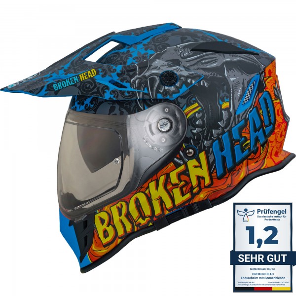 Broken Head Tigris VX2 Endurohelm Mit Visier Und Sonnenblende von Broken Head