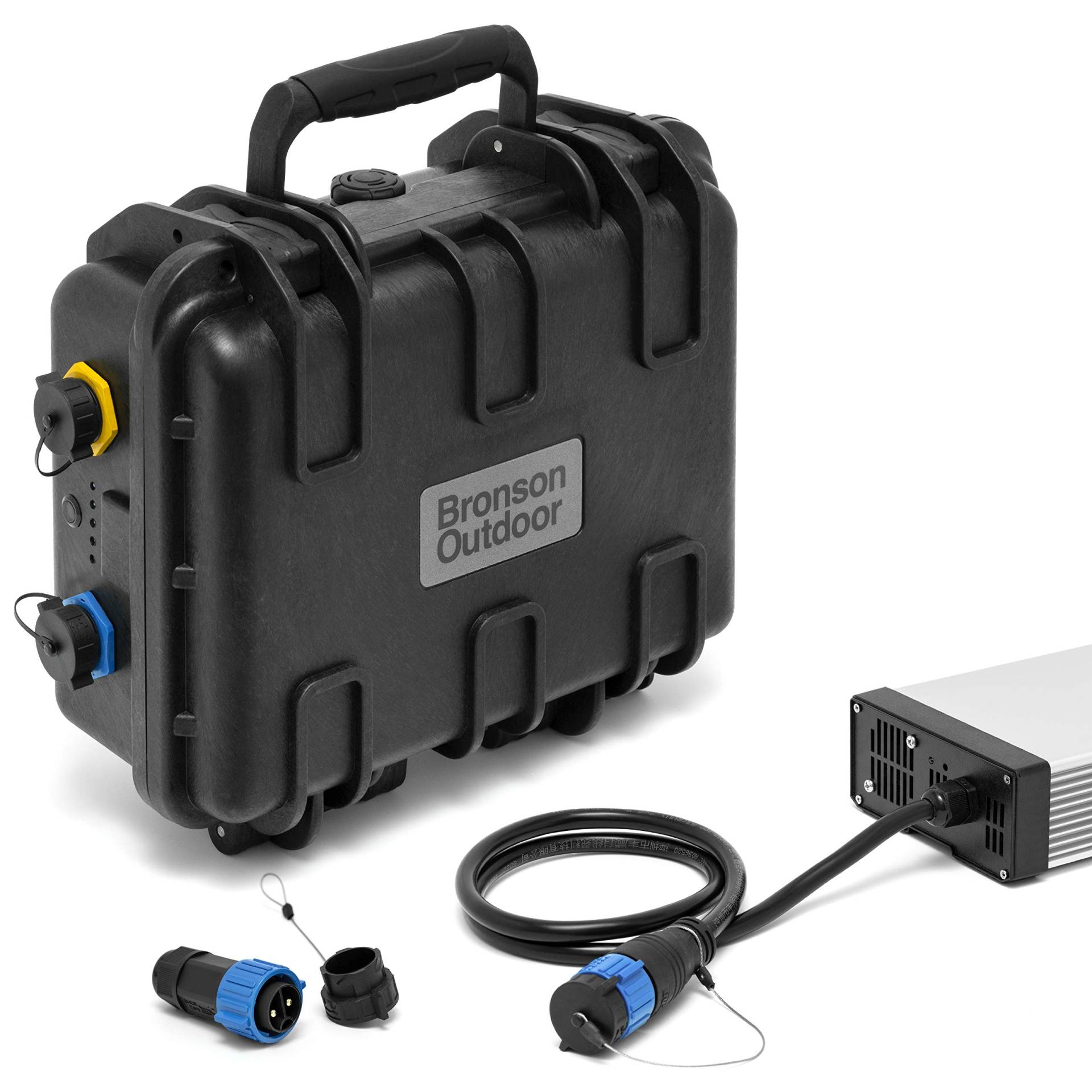 Bronson Outdoor MB 55 14,4V NMC Lithium-Ionen Batterie 55Ah wasserdicht für 12V Bootsmotoren, inkl. 20A Ladegerät und Anschlussstecker von Bronson Outdoor