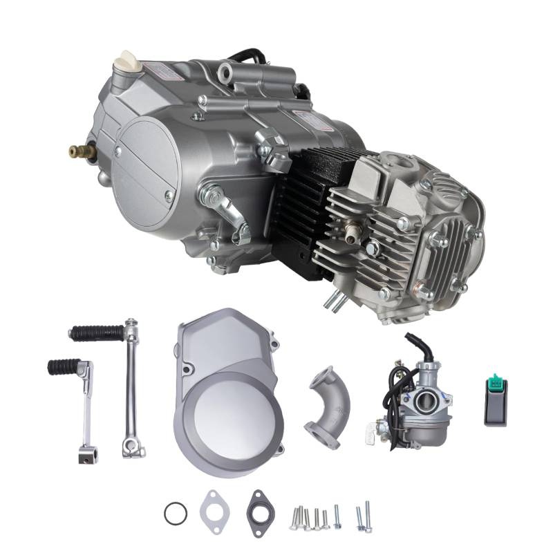 125CC 4 Takt Motor Einzelzylinder, Dirt Bike Motor Kit mit Pedalstart und handbetätigter Kupplung, 4-Gang Getriebe Dirt Bike Motorcycle für CRF50 XR50 CRF70 XR70 Z50 (CDI Zündanlage) von Brride