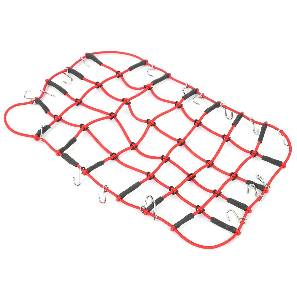 Klettern Frachtnetz, Dehnbares Simulationszubehör Gepäck Netz Elastic Gepäck Dachträger Netto RC Crawler Accessoires für 1/8 1/10 RC Crawler (Rot) von Brrnoo