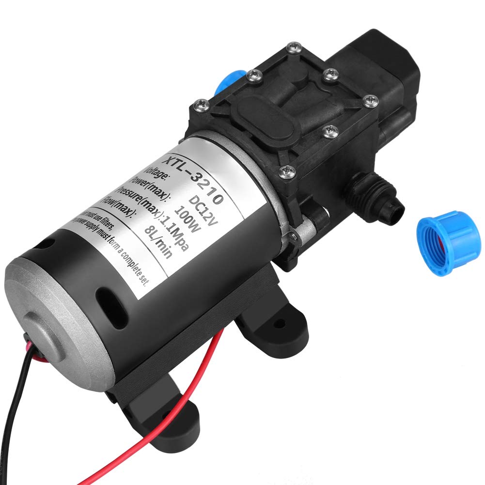 Membrandruckpumpe Wasserpumpe Selbstansaugend Membran 12V 100W 8L / Min 160PSI Wasserpumpe für Selbstansaugende Membran Hochdruck-Membran für Waschmaschine Auto Wasser Aener von Brrnoo