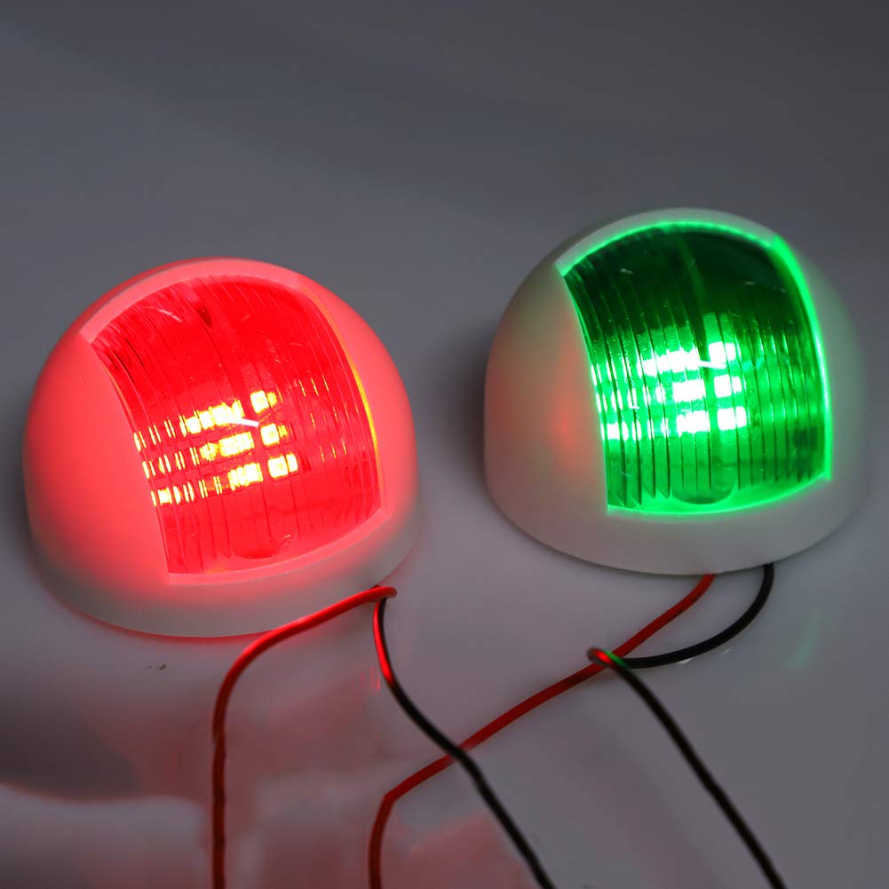 Navigationslichter für Boote LED, Marine Navigationslichter Bootsnavigationslichter Rot Grün LED 2 Stück PC für die Meisten Pontons, Tachts, Schnellboote (WHITE) von Brrnoo