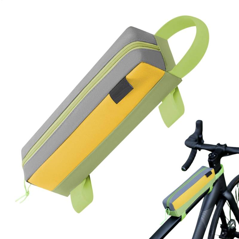 Front Frame Bag, Zipper Opening Waterproof Cycling Frame Bags, 3 Point Fixing Cycling Bag, Quick Installation Bikes Frame Bags, Mountain Bikes Frame Bag, Cycling Accessories for Bicycles von Bsbkoj