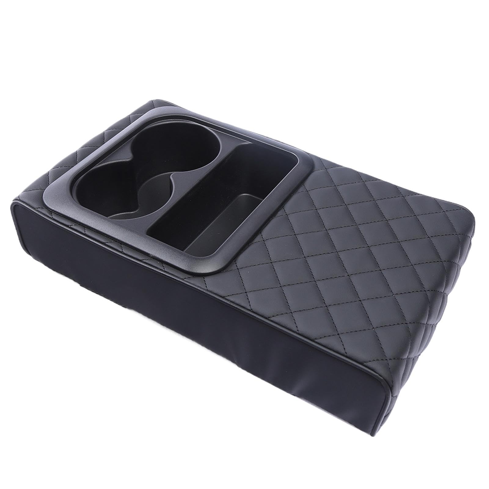 Leather Center Console Cover with Cup Holder Waterproof Booster Car Armrest Cover Ideal for Protecting Car Armrest Box Perfect for Most Vehicles Enhancing Car Decor and Comfort von Bsbkoj