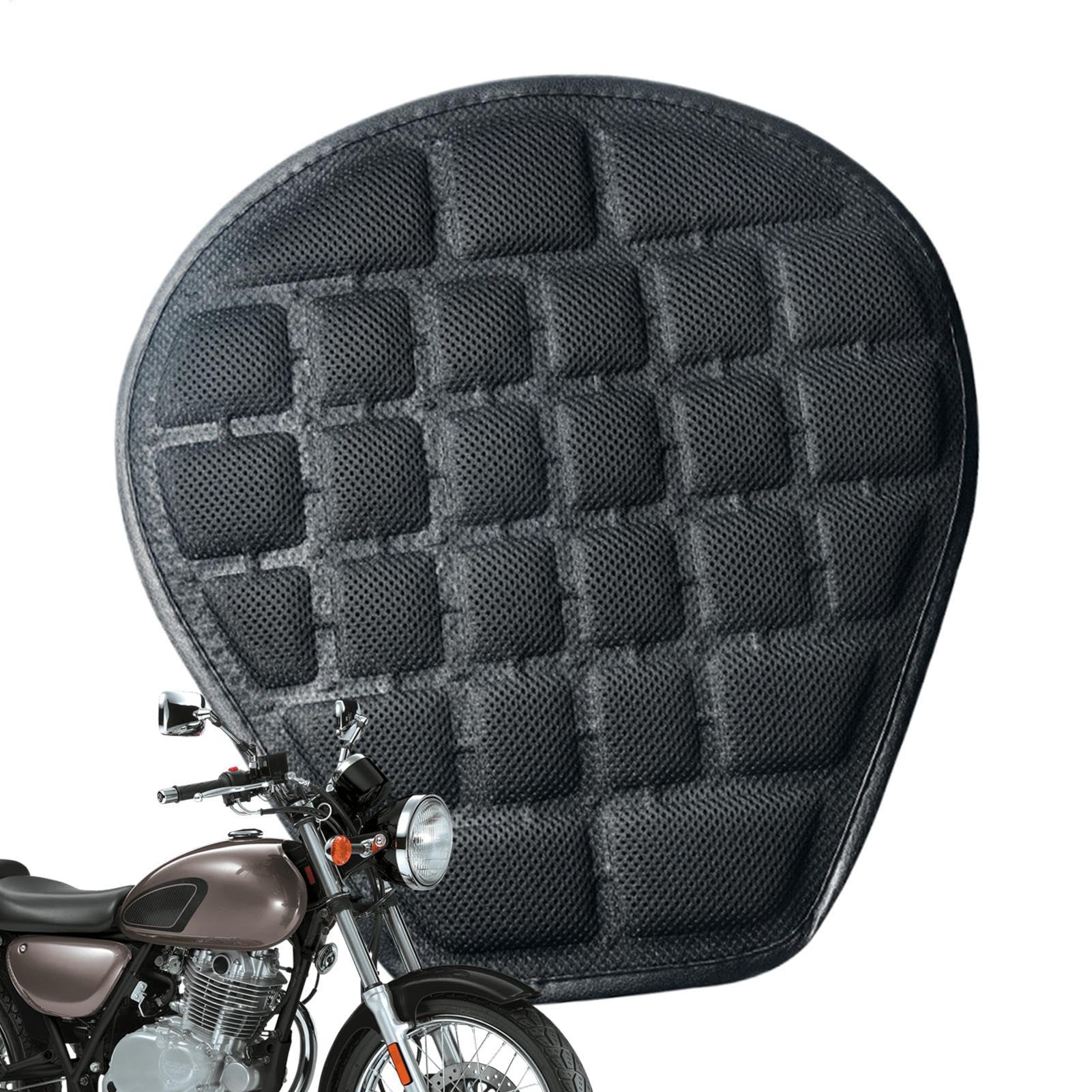 Motorcycle Seat Cushion, Non-Slip Shock-Absorbing Passenger Pad, Wear-Resistant Comfort Accessory (14.57x13.78 inches), PowerSports Gear for Cycling & Outdoor Rides von Bsbkoj