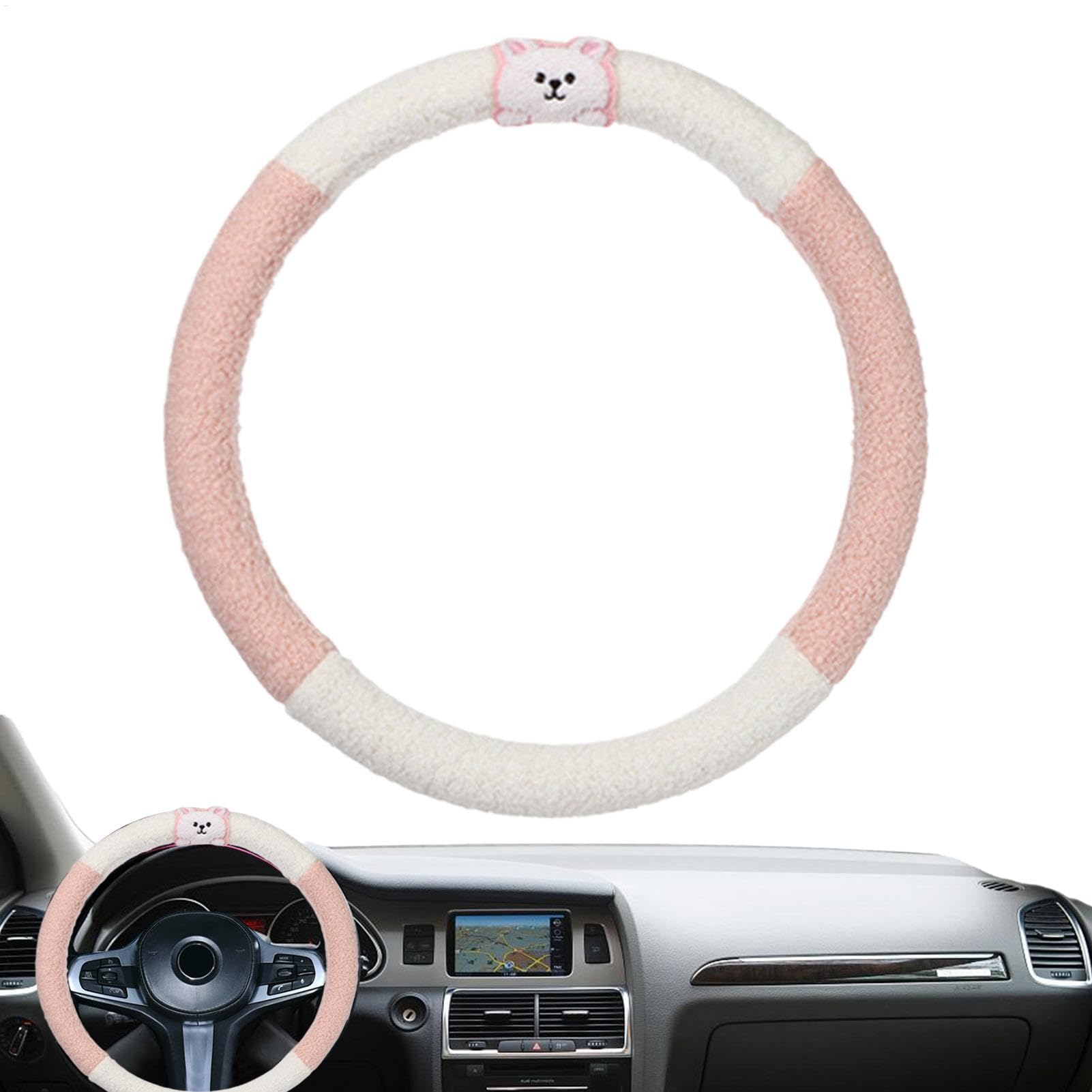 Plush Wheel Cover, Cute Bear Steering Protector, Anti-Skid Wheel Cover, 15-Inch Steering Wheel Cover, Car Steering Protector, Plush Steering Wheel Cover, 15-Inch Car Wheel Protector, Steering Wheel von Bsbkoj