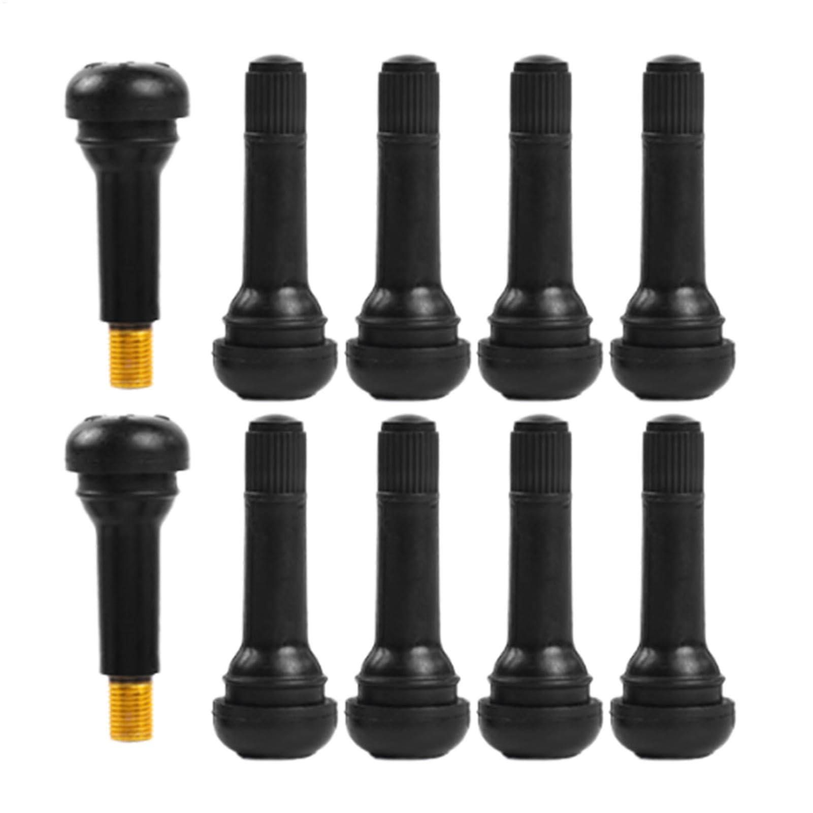 Tubeless Tire Valves, 10X Motorcycle Valve Stems, Heavy Duty Rubber Valve, Airtight Copper-Aluminum Auto Parts for Go-Karts, Trucks, Lawn Mowers, Trailers von Bsbkoj