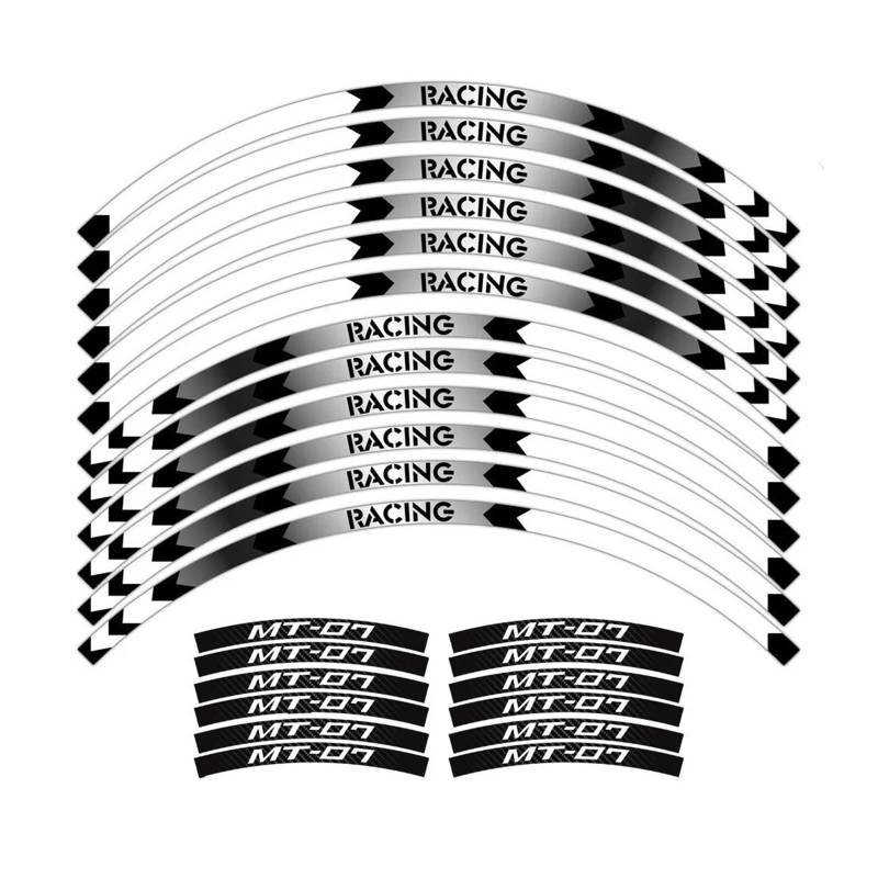 Btwodian Motorrad Fairing Stickers Für Mt07 2020 2021 2022 Reflektierende MT-07 Motorrad-Radaufkleber(G) von Btwodian