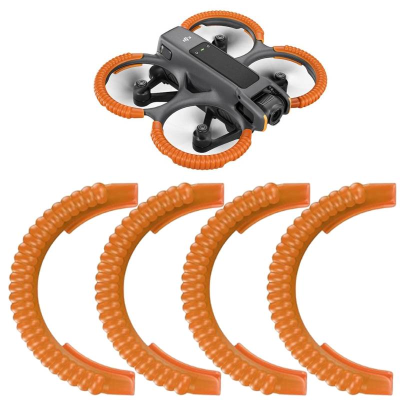 Buaak 4 Stück Drohne Schutzhülle Protective,Schützender Stoßstangen Ring,Bumper Anti-Collision Shockproof,Antikollisionsring Für DJI Avata 2 Fly More Combo(Orange Farbe) von Buaak