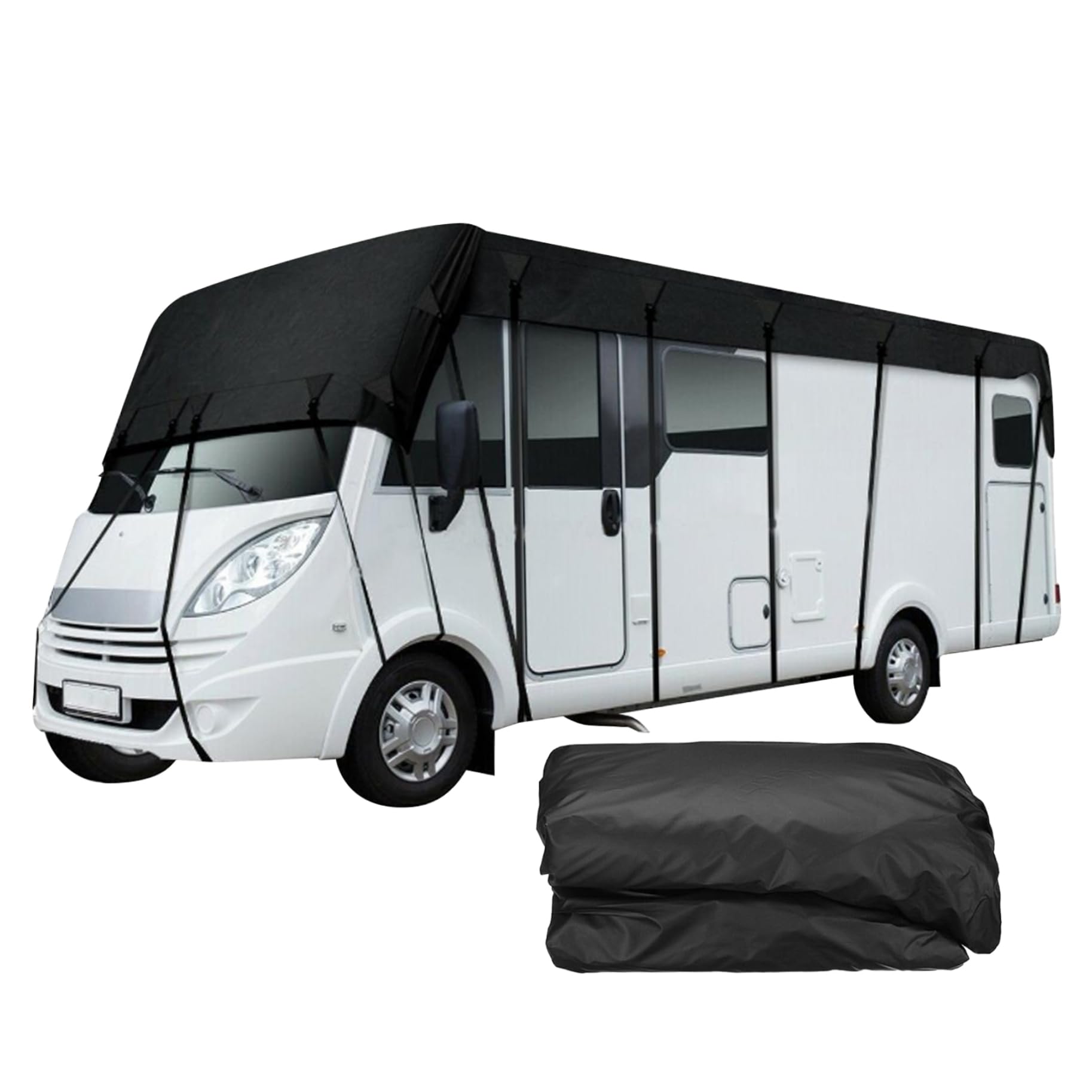 Caravan Cover, 210d Oxford Stoff RV Caravan-Dachabdeckung, Faltbare Wohnmobil-Dachabdeckung, wetterfeste Planenschutz für Wohnmobile (16 x 10 ft) von Budstfee