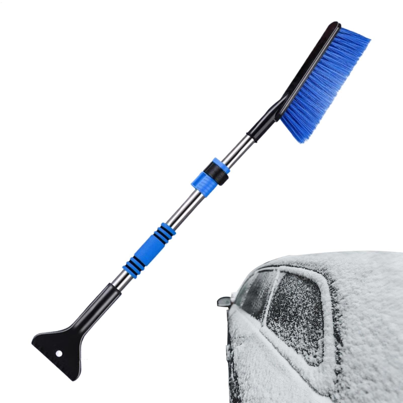 Buerfu Eiskratzer Auto Mit Besen,Teleskopgriff (70-85cm), Zerlegbar Für Einfache Lagerung, Winterreinigung Mit Auto Schneebesen Und Eiskratzer Für SUV Und LKW von Buerfu