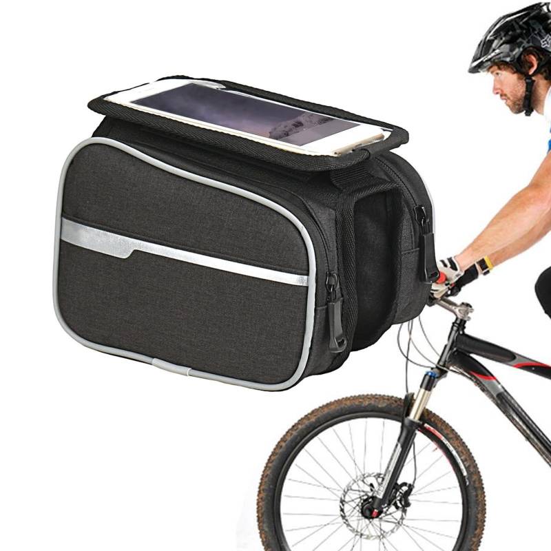 Buerfu Fahrrad-Oberrohrtasche, Fahrrad-Handy-Frontrahmentasche | Fahrrad-Handyhalterung für Oberrohr - Fahrrad-Frontrahmentasche, Fahrrad-Touchscreen-Handytasche, Fahrradtasche für Mountainbike, von Buerfu