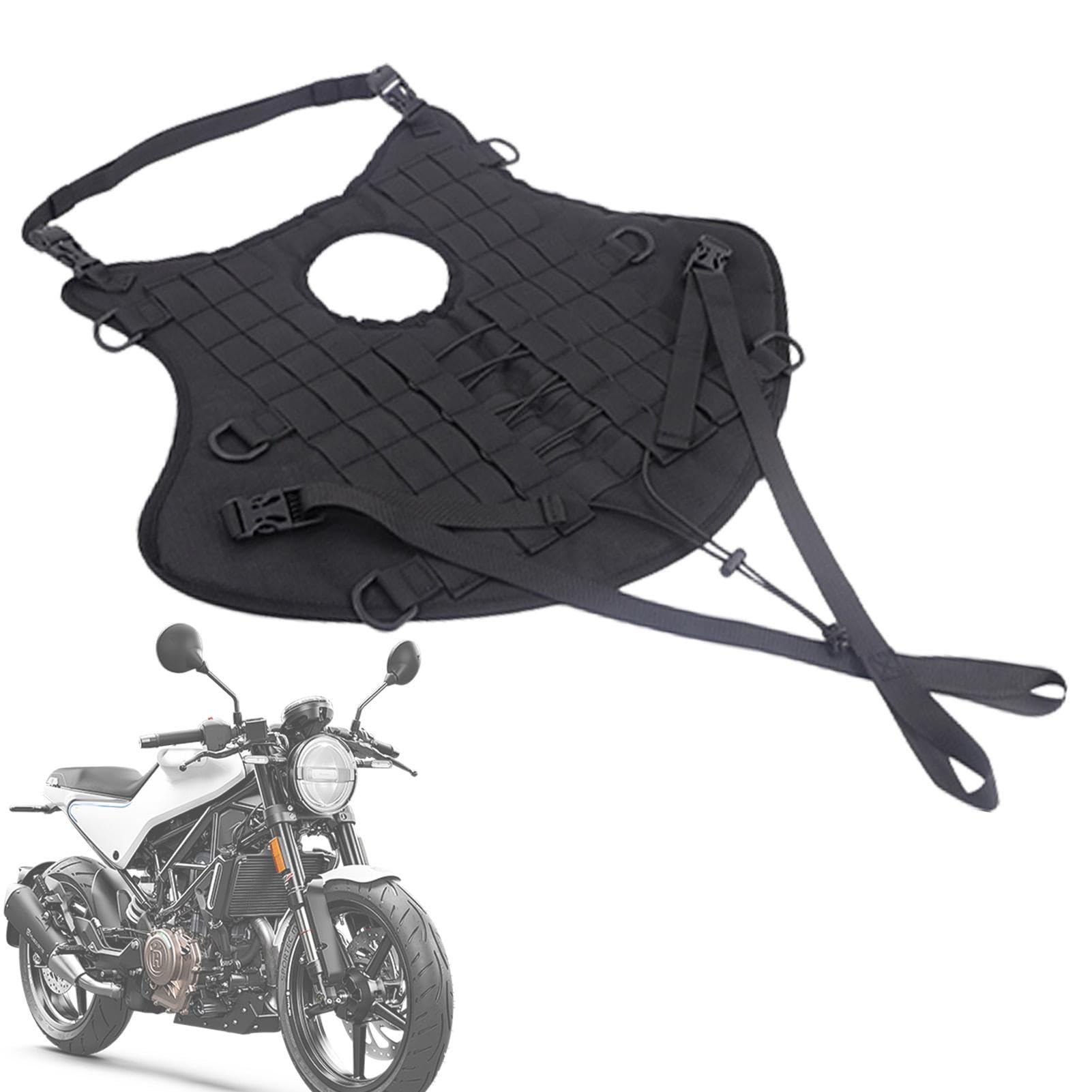 Buerfu Motorrad-Tankweste, Motorrad-Tankabdeckung - Motorrad-Tankabdeckungsweste - wasserdichte Motorrad-Tankabdeckungstasche, sonnenfester Tankschutz für Touren von Buerfu