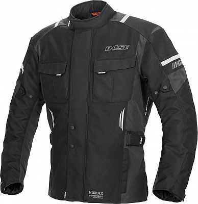 Büse Breno Pro, Textiljacke wasserdicht - Schwarz/Dunkelgrau - XS von Büse