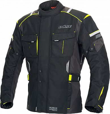 Büse Breno Pro, Textiljacke wasserdicht - Schwarz/Neon-Gelb - XS von Büse