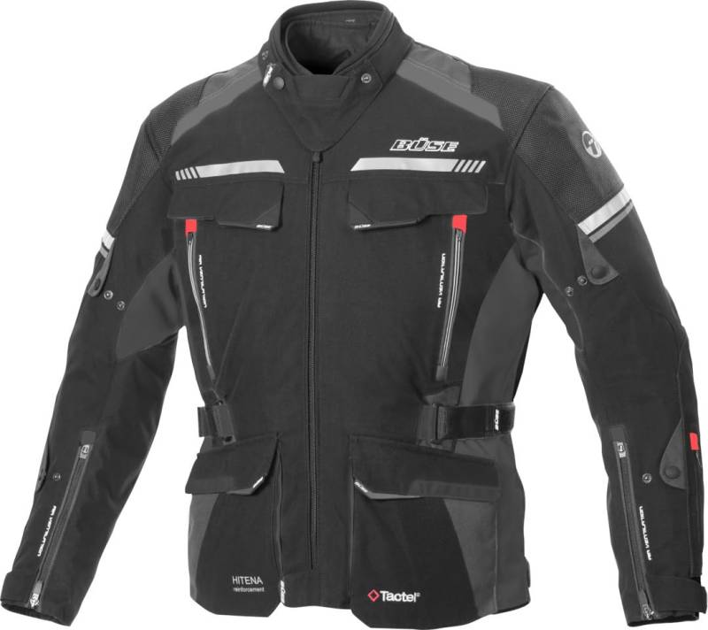 Büse Highland 2 Motorrad Textiljacke (Black/Grey,Short 30) von Büse