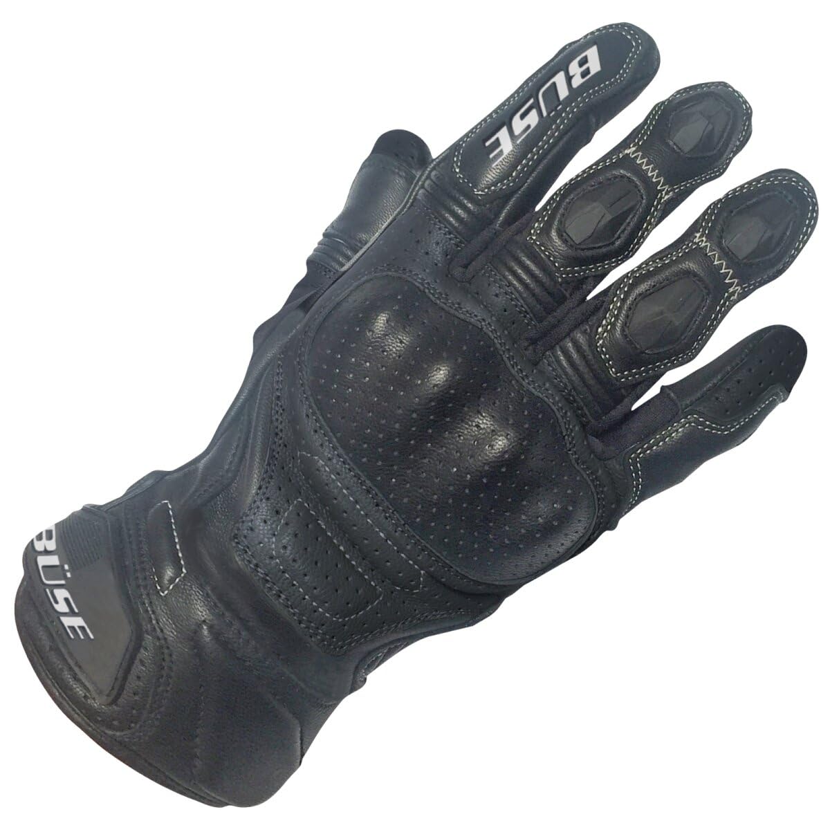 Büse Miles perforierte Motorrad Handschuhe, schwarz, 10 von Büse