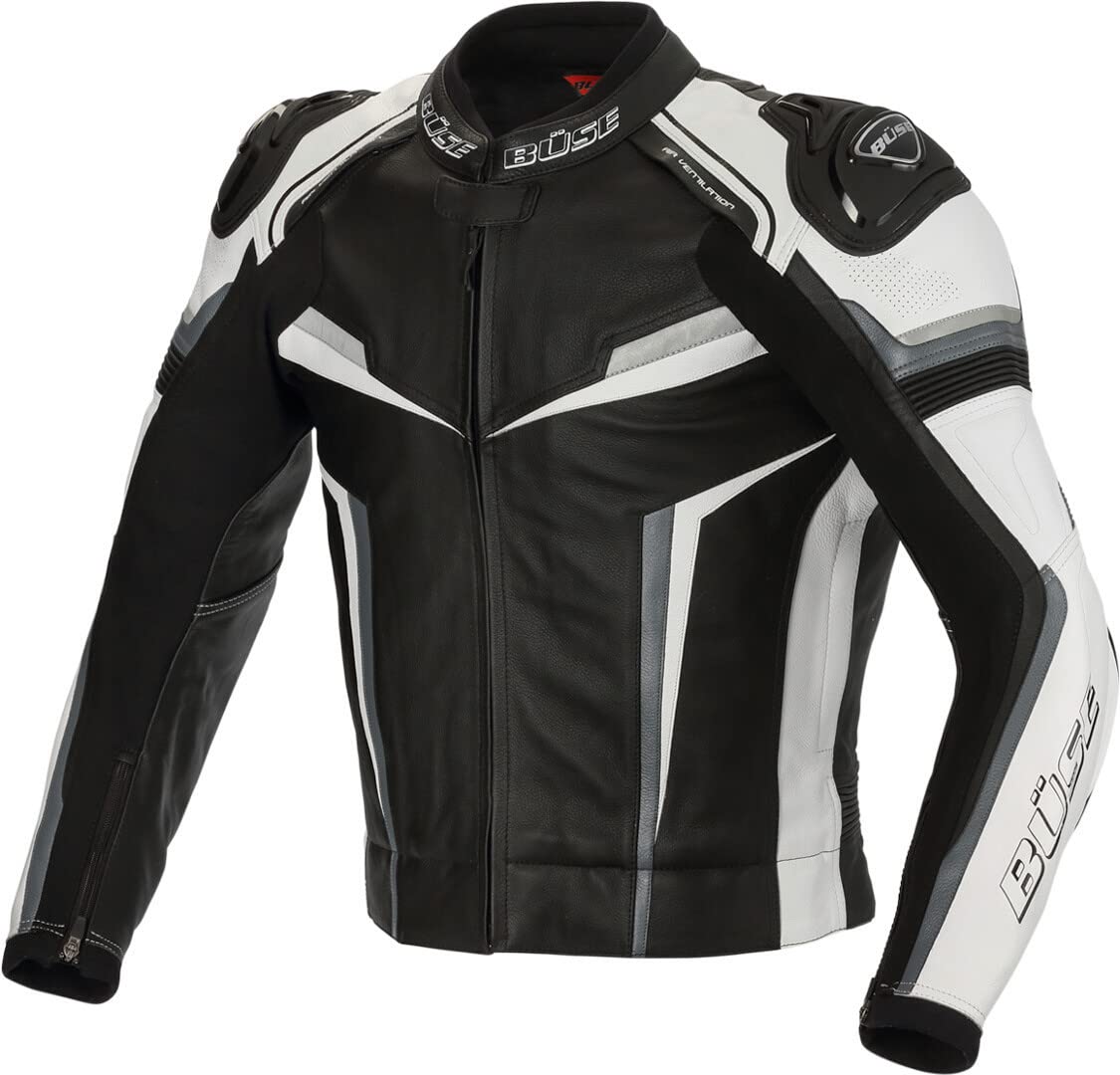 Büse Mille Motorrad Lederjacke (Black/White,110) von Büse