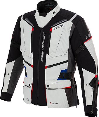 Büse Open Road III, Textiljacke wasserdicht Damen - Hellgrau/Schwarz/Blau/Rot - 48 von Büse