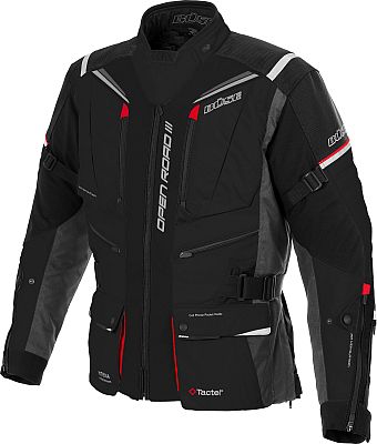 Büse Open Road III, Textiljacke wasserdicht Damen - Schwarz/Dunkelgrau/Rot - 40 von Büse