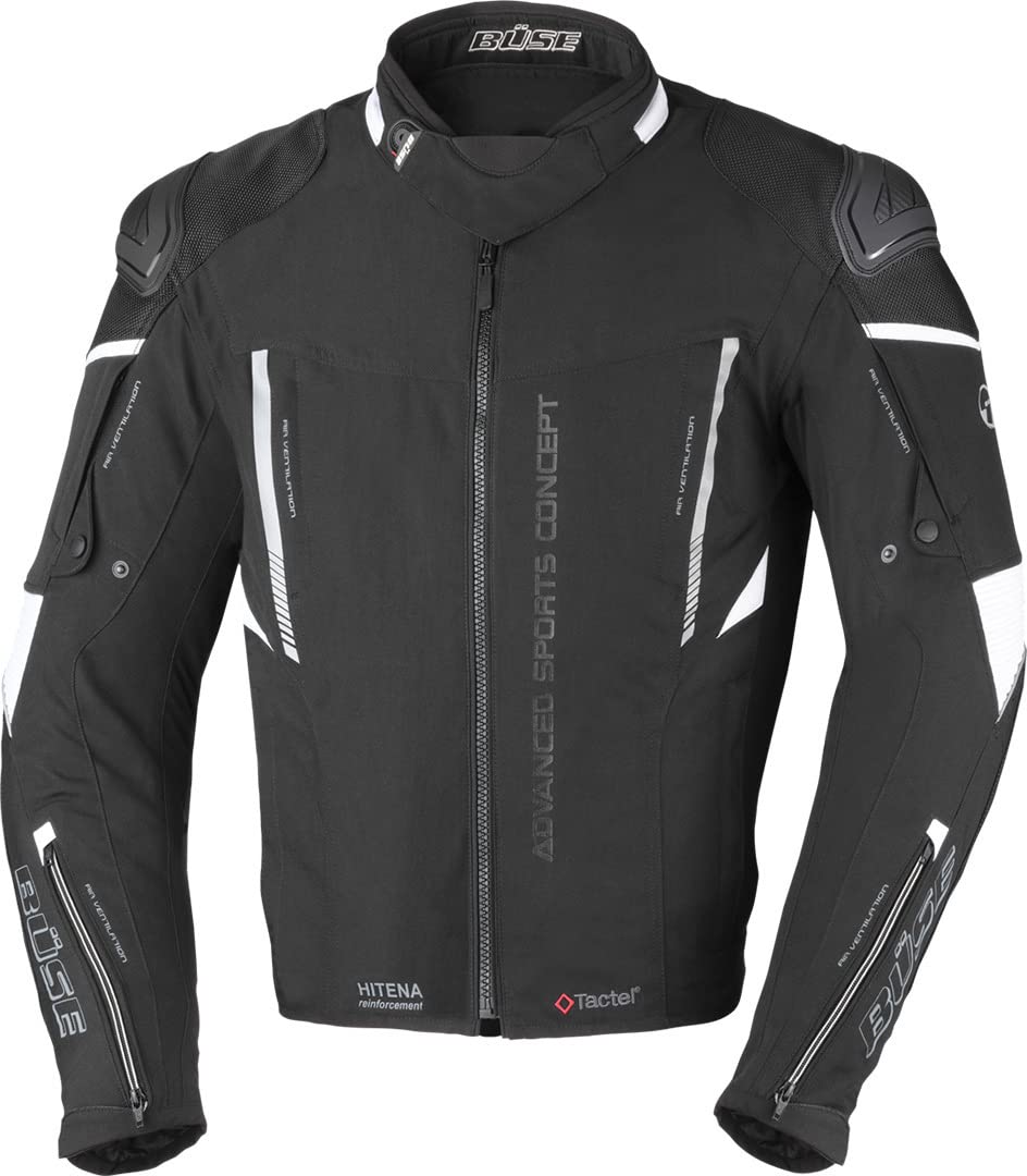 Büse Rocca Motorrad Textiljacke (Black/White,56) von Büse