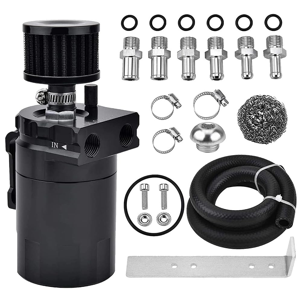 Bueyrfrq Universal Auto Breathe Oil Catch Kit mit Luftfilter Ölauffangbehälter Luftfilter Belüftung Öltopf von Bueyrfrq