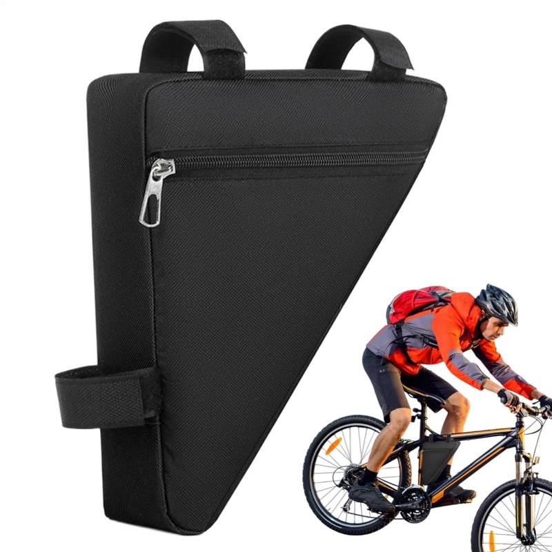 Buhygn Fahrradrahmen-Aufbewahrungstasche, Fahrrad-Dreiecksrahmen-Fahrrad-Utility-Ba, Satteltasche-Aufbewahrungsschlauchtasche, weit verbreitet, 22x19x6cm, schwarz/blau für Sportler von Buhygn