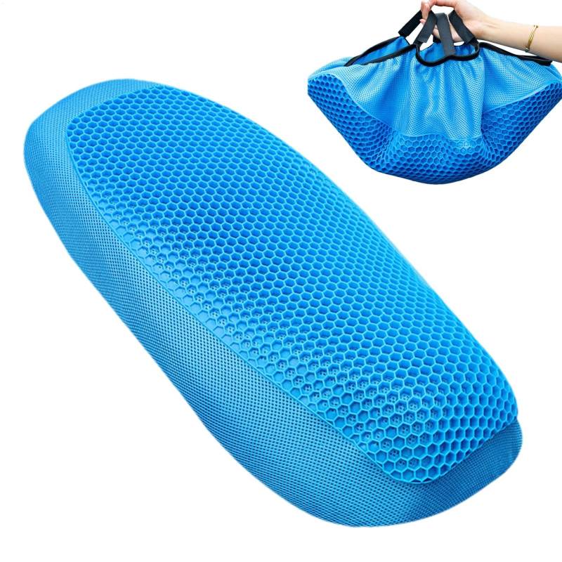 Buhyujkm Gel Seat Pad Motorcycle, Non-Hardening Waterproof Cushion, 26.77x11.81 inches, Honeycomb Shock-Absorbing Pad, Breathable Thickened Seat Protector for Comfort on Long Rides von Buhyujkm