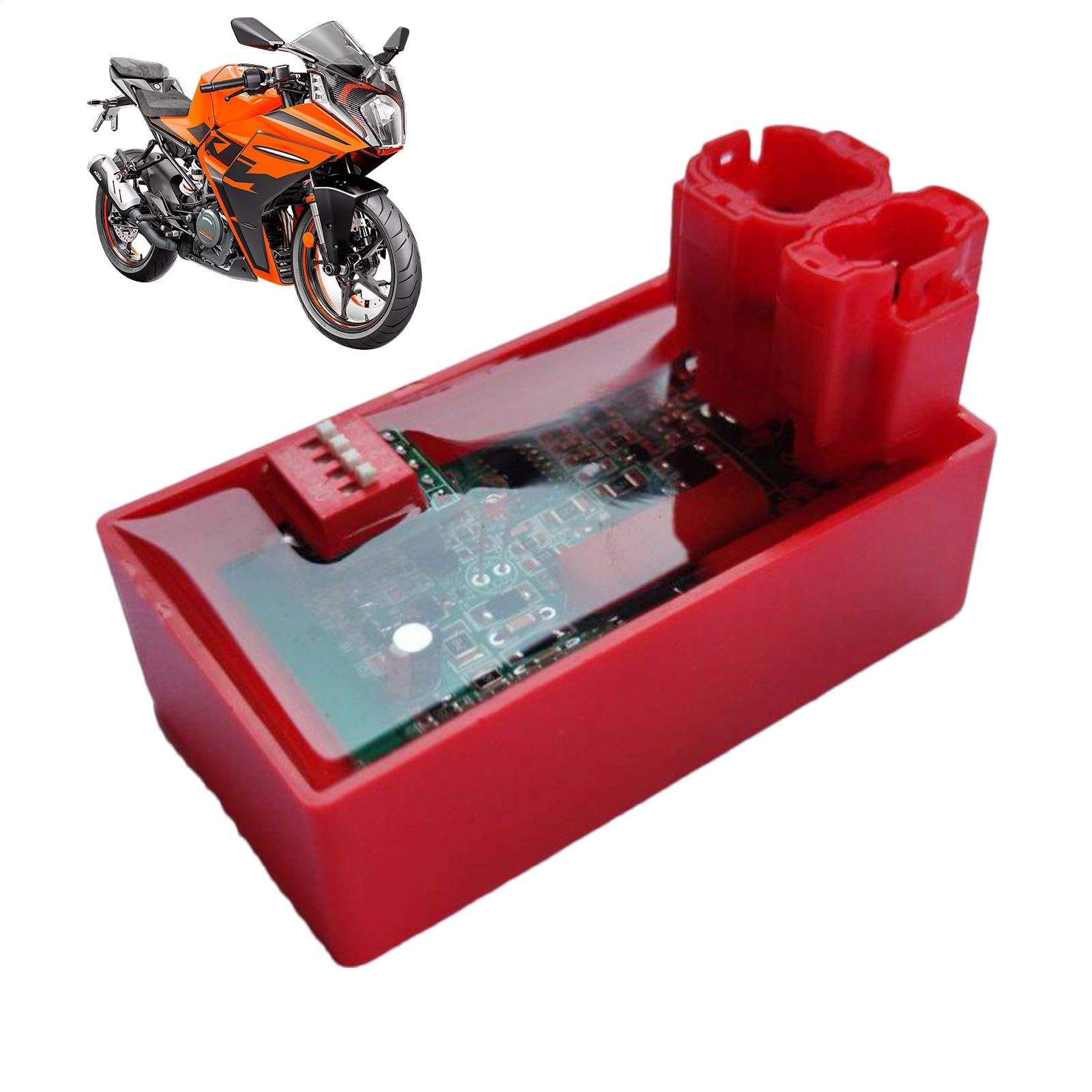 Motorcycle CDI Box, Adjustable 6 Pin Ignition, High Performance Racing Part, Enhances Engine Efficiency, Improves Performance, Compatible with Original Electrical System, Red von Buhyujkm