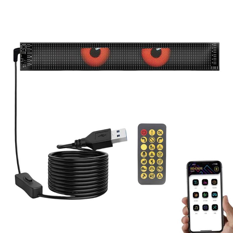 Smart LED Car Lights | RGB Waterproof Devil Eyes Light | Programmable Flex Display for Cars | Fun Eye Light Signs Perfect for Stores, Hotels, and von Buhyujkm