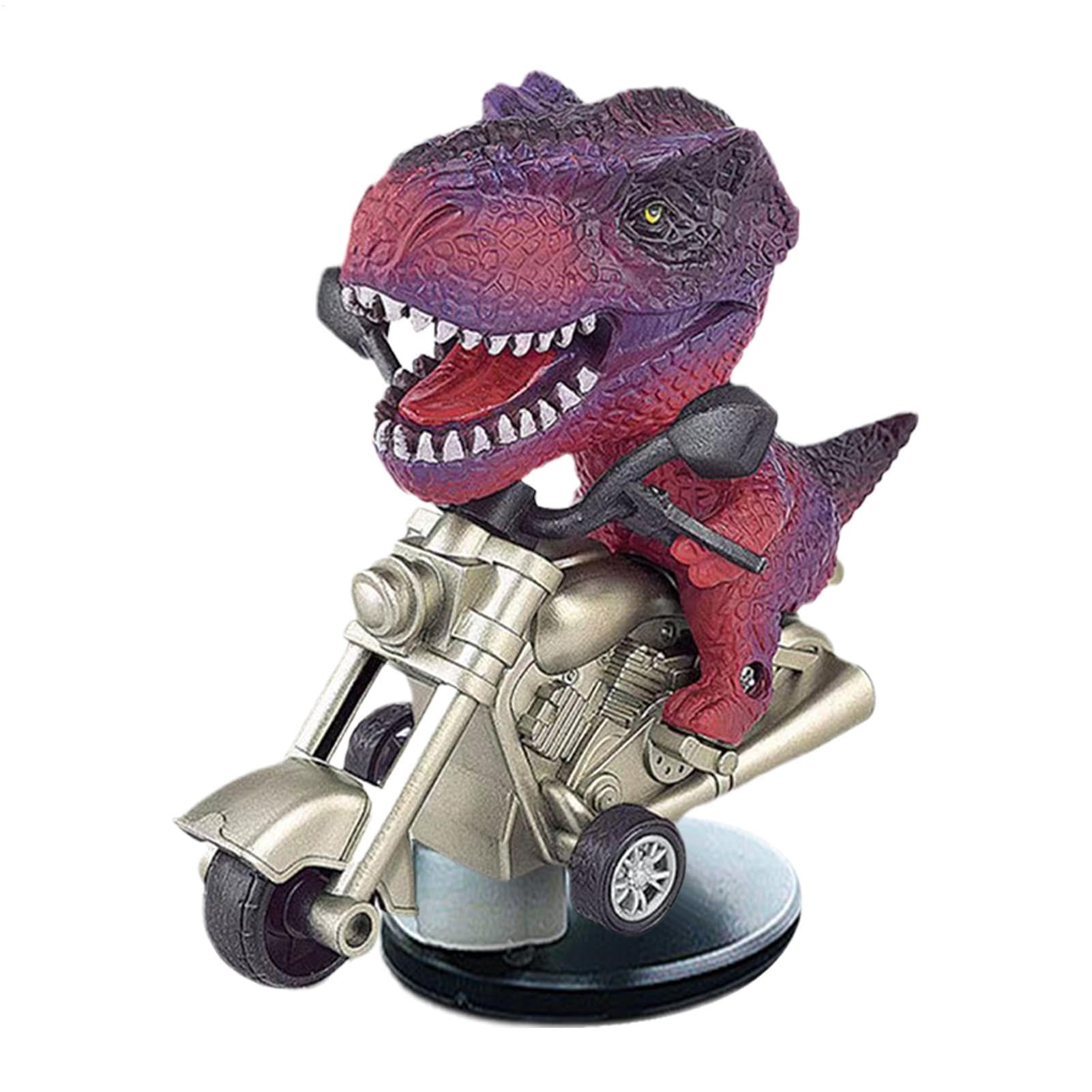 Tyrannosaurus Rex Car Ornament, Dinosaur Car Decoration, Drifting T-rex Dinosaur Ornament, Novelty Car Dinosaur Ornament, Dinosaur Riding Motorcycle Car Ornament, Unique T-rex Decoration for Car von Buhyujkm