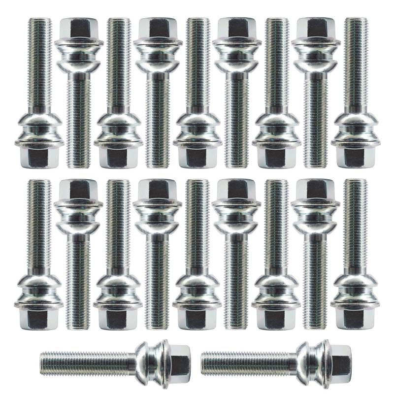 Bulloni Set 20 Schlüssel 19 Teilung 14 x 1,5 L.53 mm bewegliche Unterlegscheibe, sphärisch von Bulloni