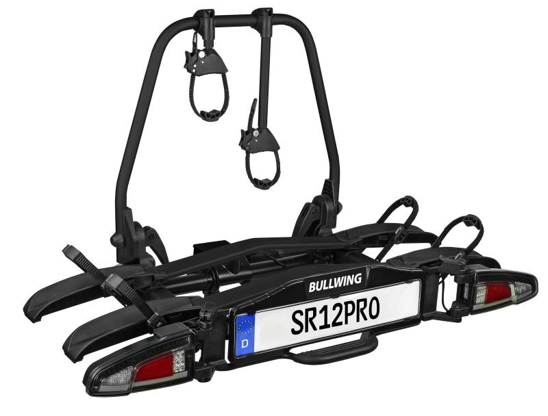 Bullwing SR12 PRO Fahrradträger für Anhängerkupplung 2 Fahrräder E-Bike 60kg Super Leicht LED von Bullwing